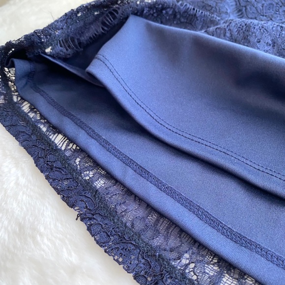 Francesca’s Collection Pearl High Neck Navy Dress in Size Large - Picture 13 of 16